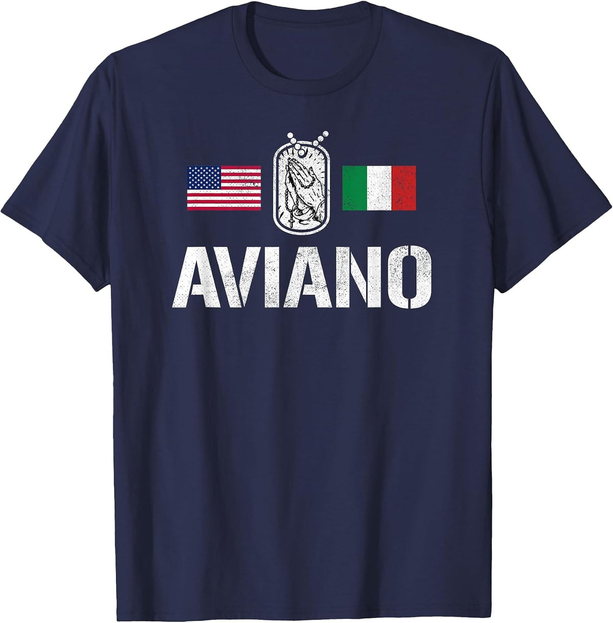 Support Deployed in Italy Military Deployment in Aviano T-Shirt - Navy Blue