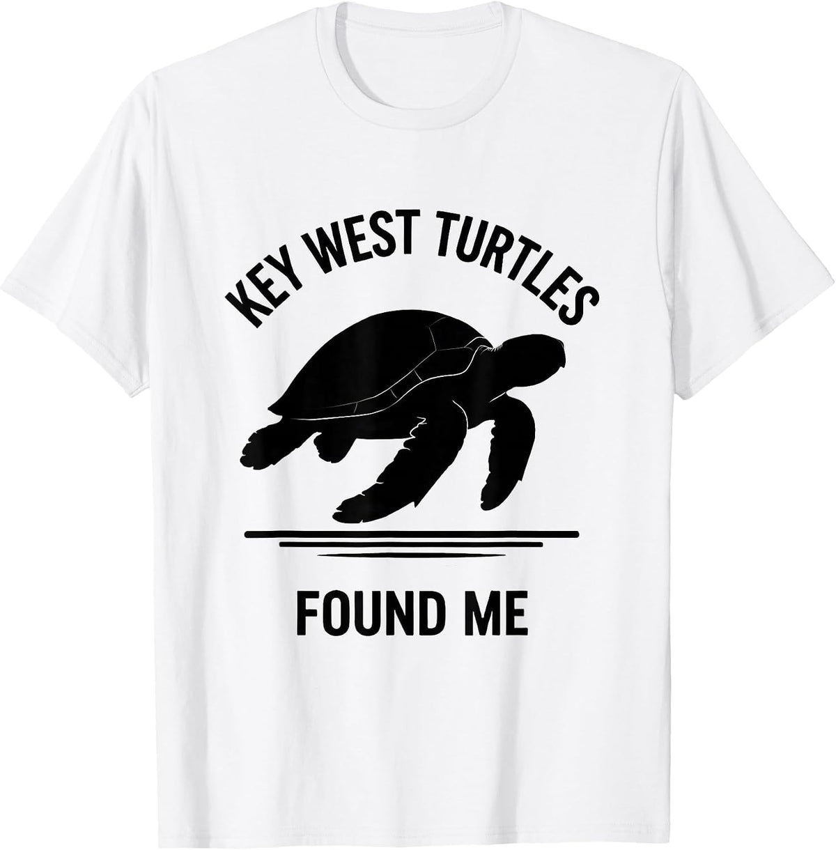 Men's Key West Turtles Found Me Silhouette Sea Turtle Lover Beach T-Shirt - White