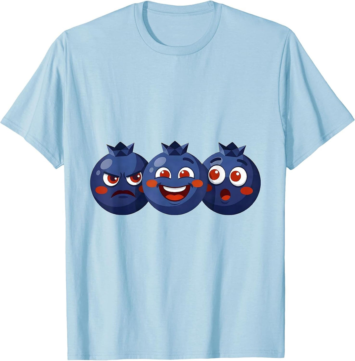 Men's Red White and Blueberries Patriotic Fruit Graphic T-Shirt - Baby Blue
