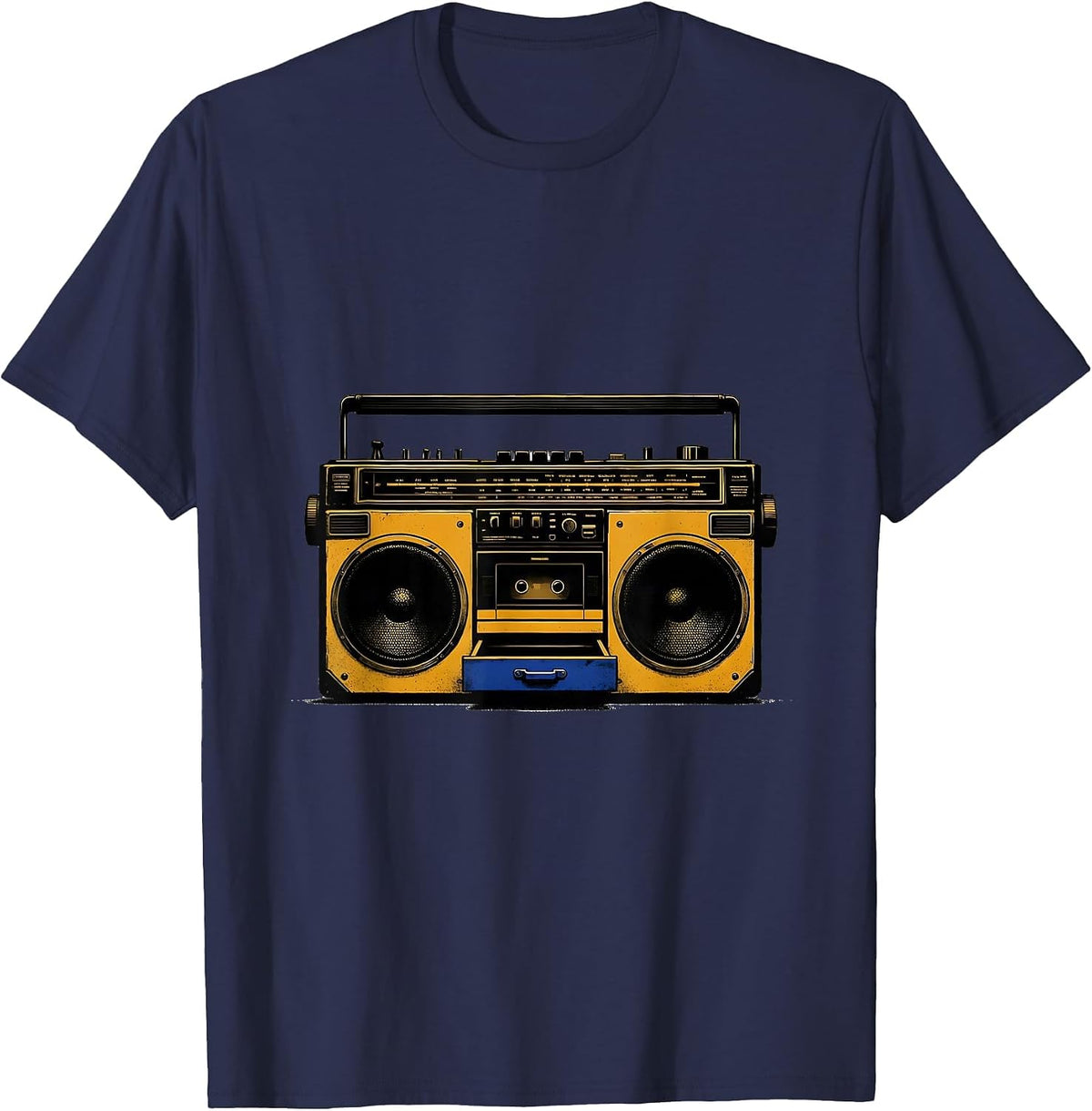 Boombox Toolbox Hip Hop 80s 90s Nostalgia T-Shirt - Navy Blue