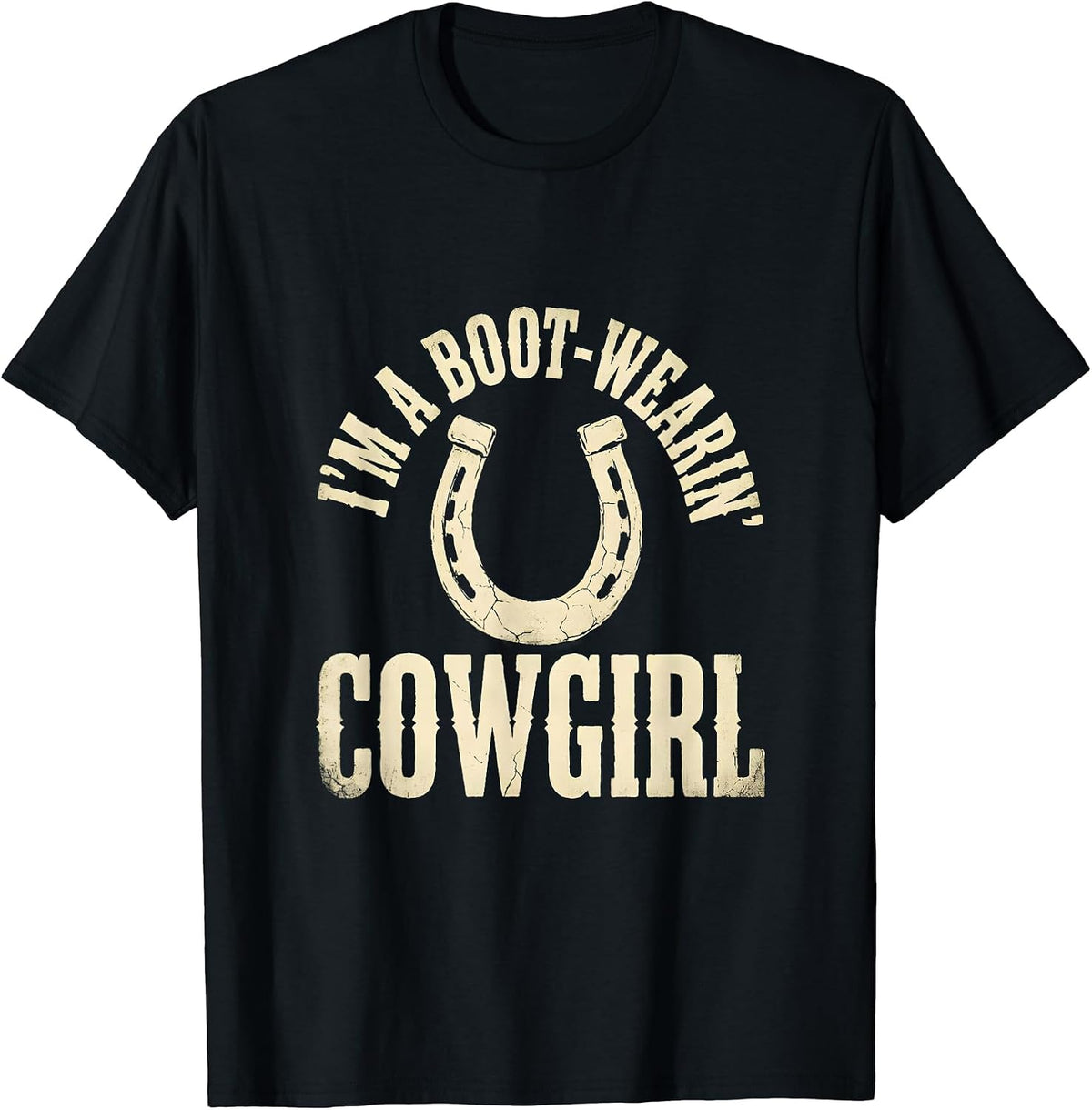 Men's I'm A Boot-Wearin' Cowgirl Boho Western Rodeo Pride T-Shirt - Black