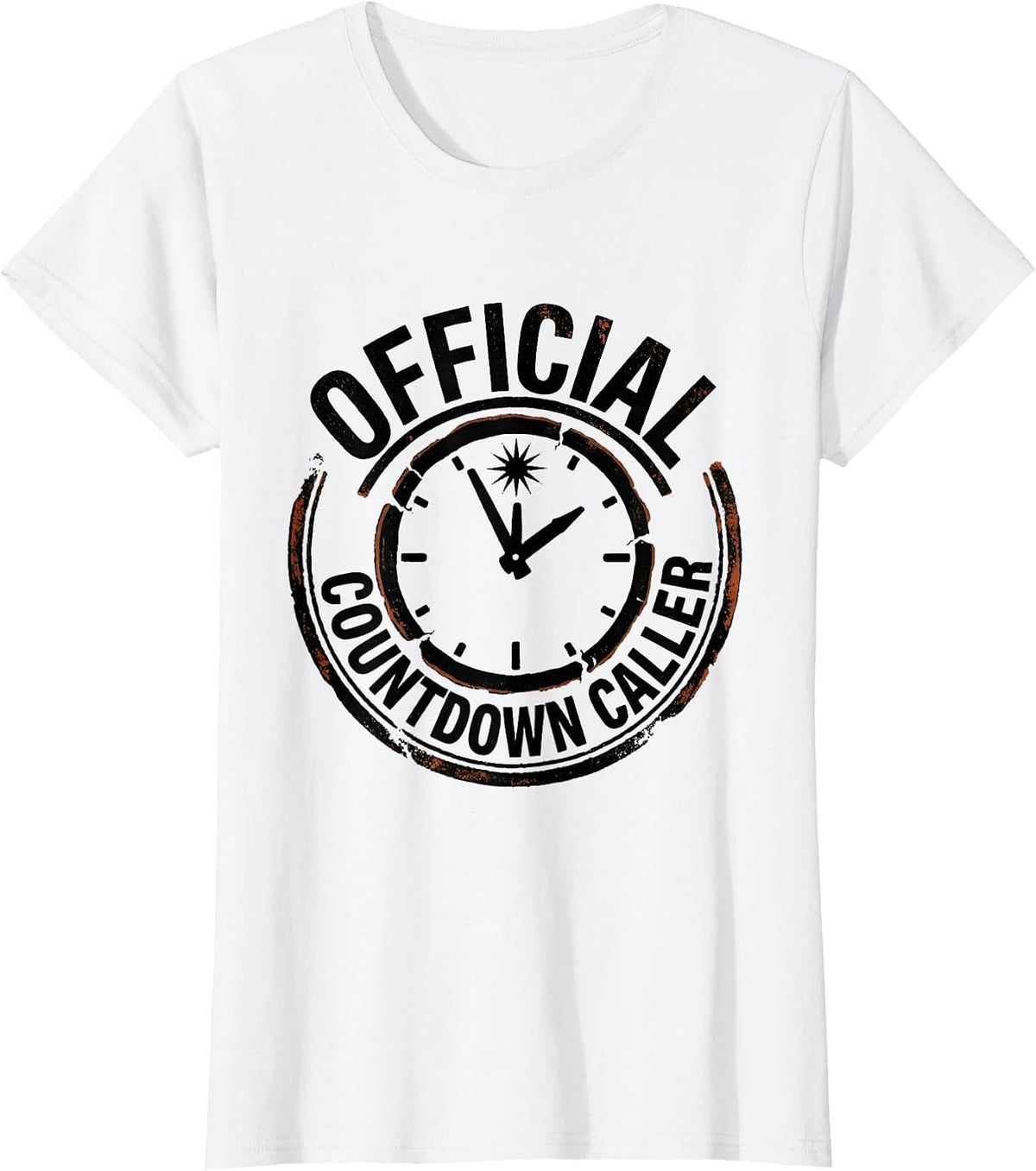 Official Countdown Caller Rubber Stamp New Years Eve Party T-Shirt - White