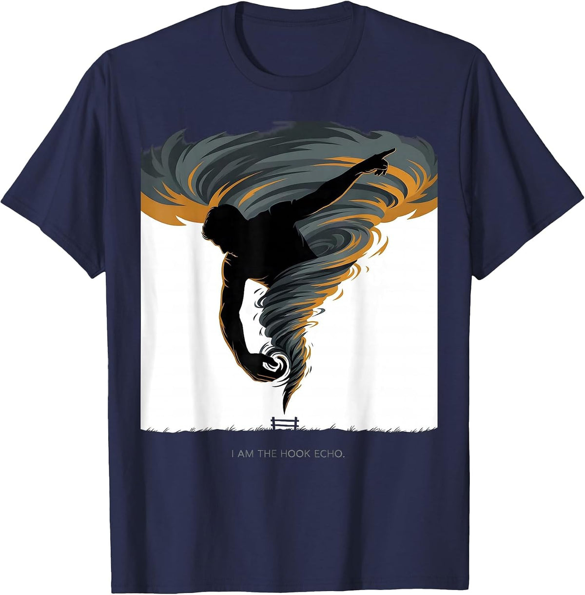 I Am The Hook Echo Editorial Conceptual Storm Chaser T-Shirt - Navy Blue