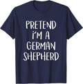 Pretend I'm A German Shepherd Costume Funny Halloween Party T-Shirt - Navy Blue
