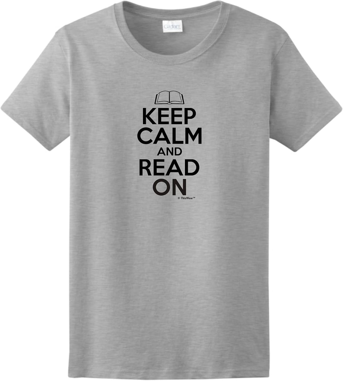 Keep Calm and Read On Ladies T-Shirt - Sport Gray