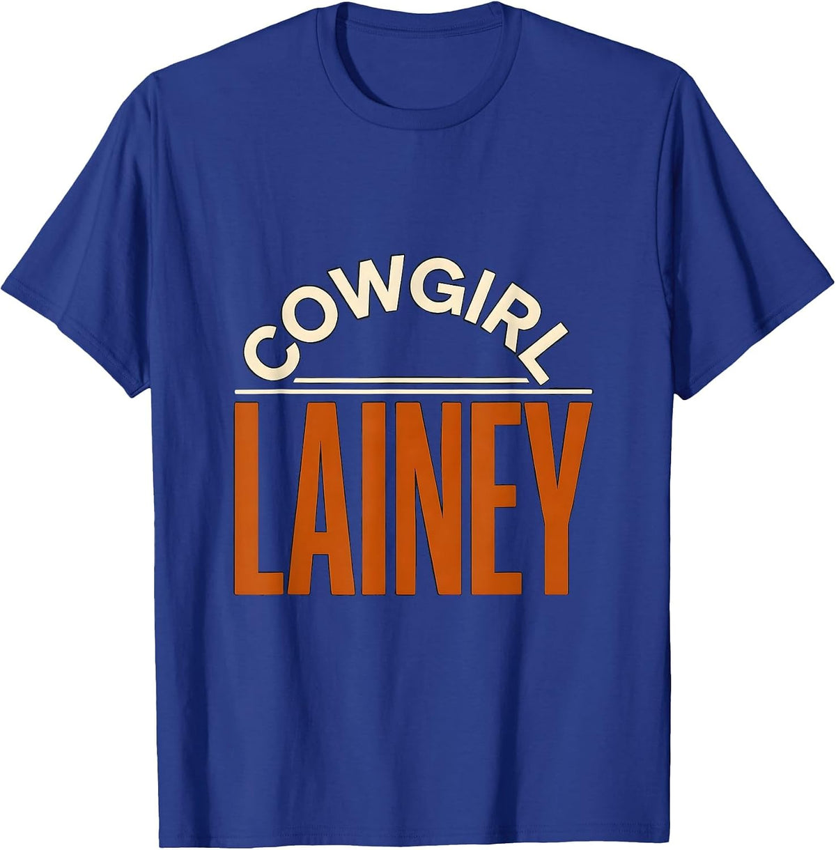 Cowgirl Lainey Personalized Name Western Cowgirl Birthday T-Shirt - Royal Blue