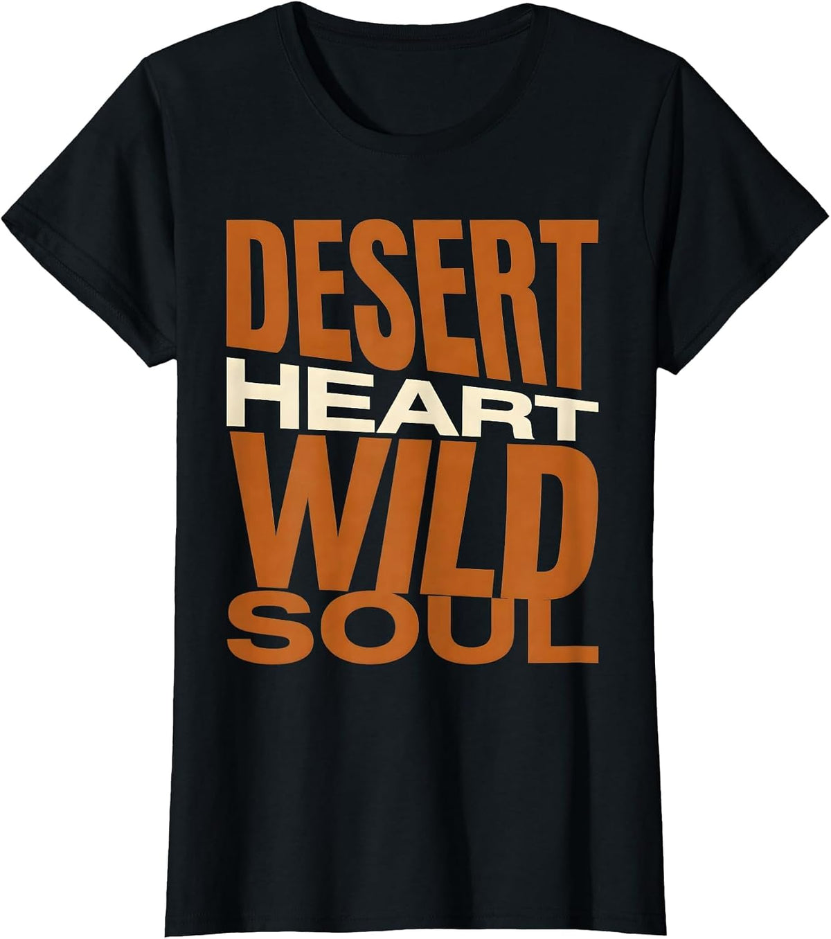 Women's Desert Heart Wild Soul Western Graphic Design T-Shirt - Black