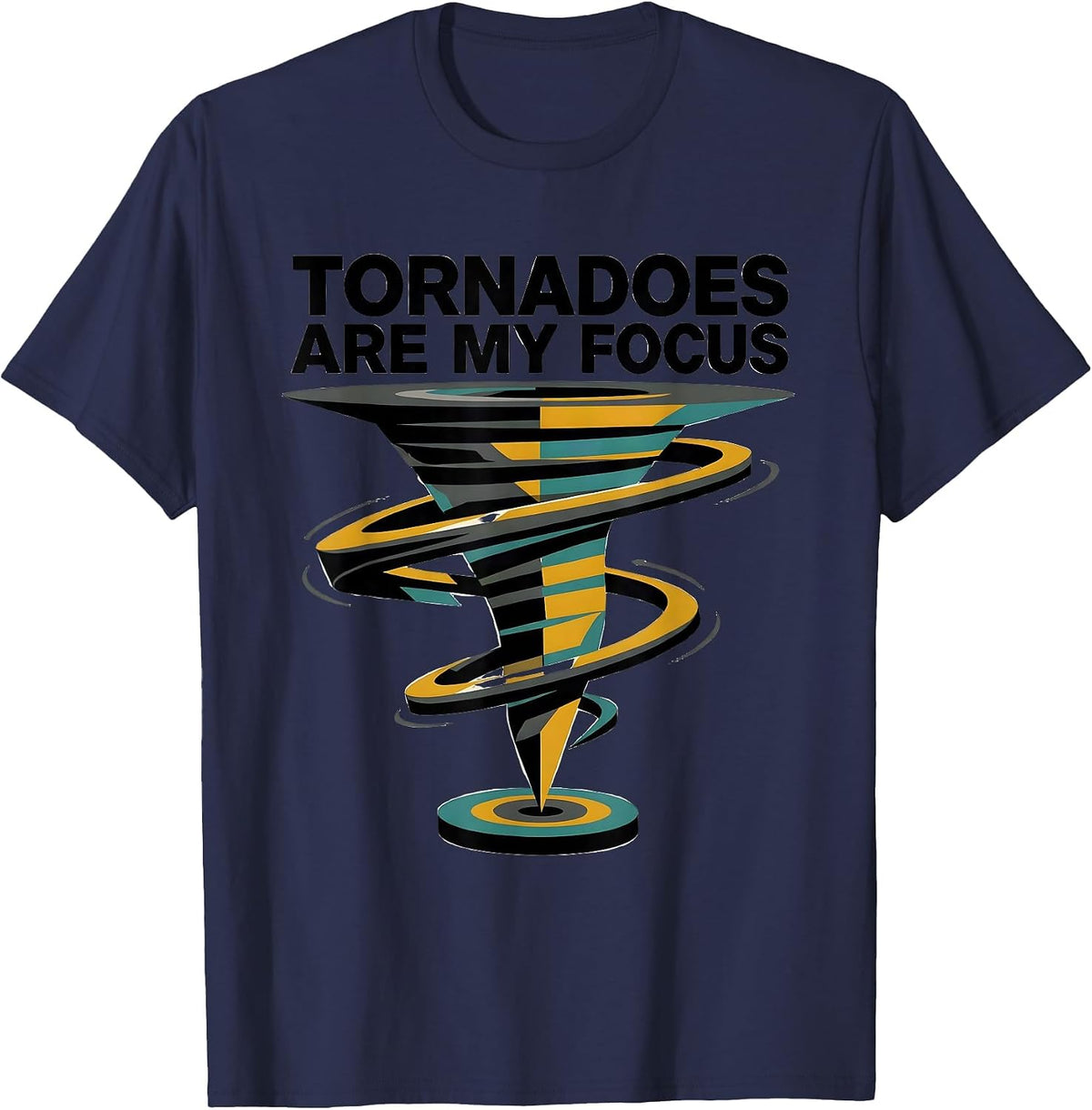 Men's Tornadoes Are My Focus Midcentury Modern Meteorology T-Shirt - Navy Blue