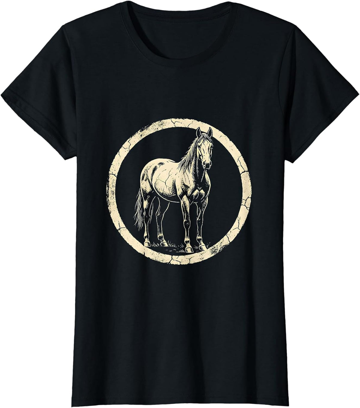 Horse Silhouette Boho Western Cowgirl Rodeo Pride T-Shirt - Black