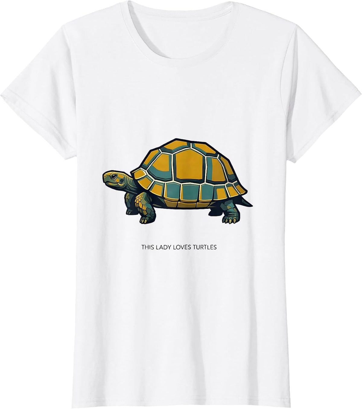 Women's This Lady Loves Turtles Midcentury Modern Turtle Lover Gift T-Shirt - White
