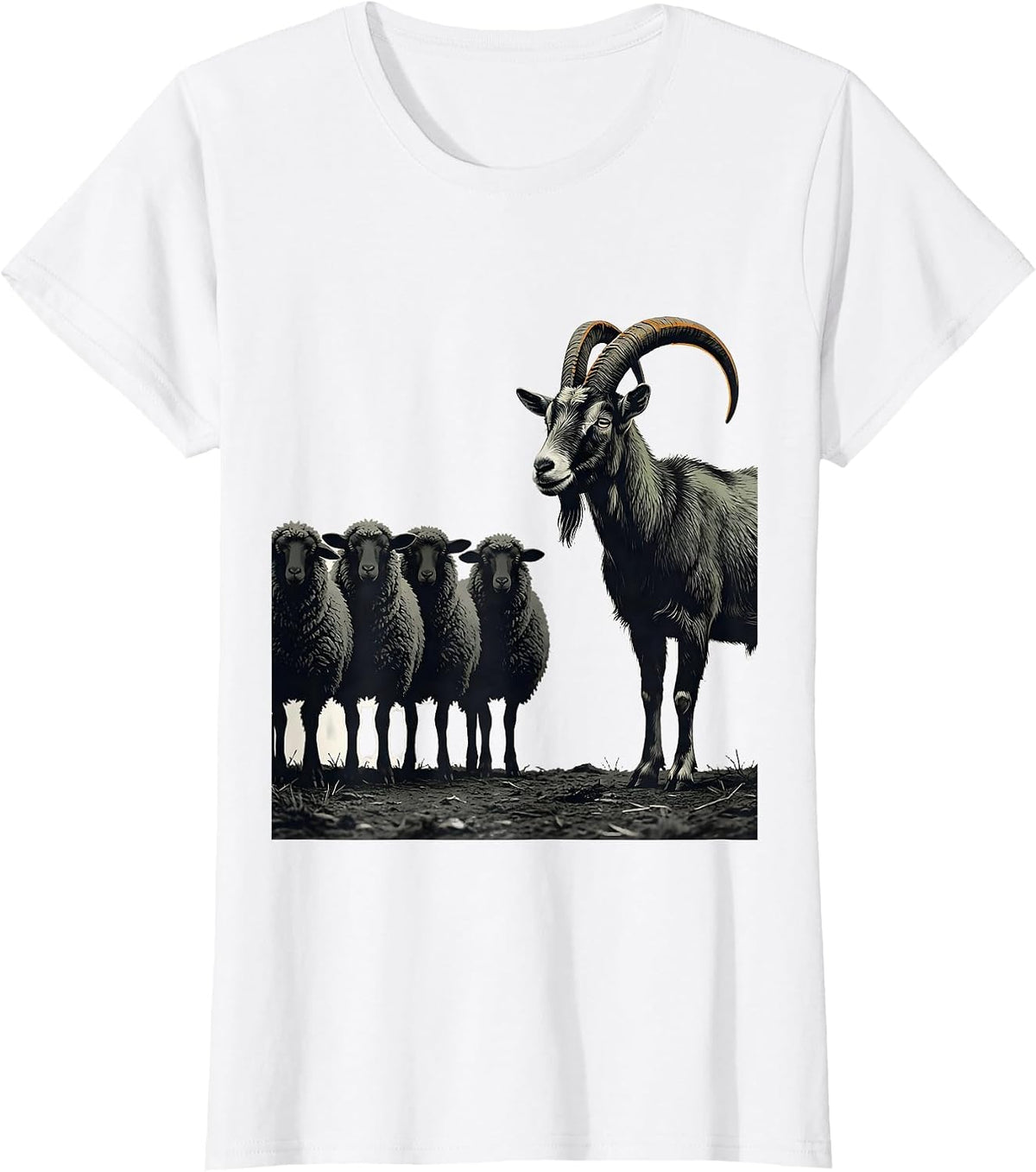 Goat and Sheep Animal Humor Novelty T-Shirt - White