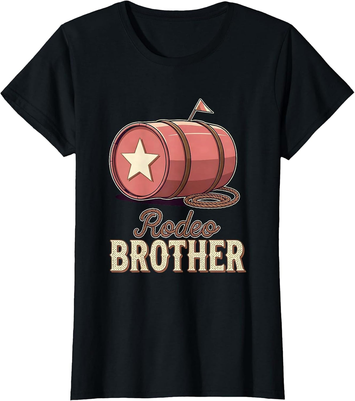 Rodeo Brother Whimsical Family Matching Cowgirl Birthday T-Shirt - Black