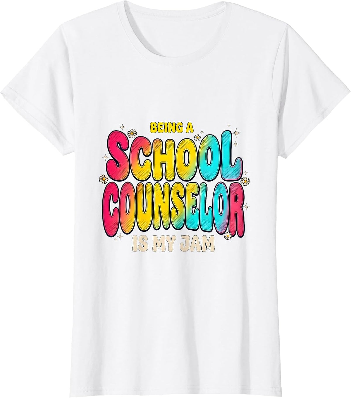 Being A School Counselor Is My Jam Groovy Retro Pride T-Shirt - White