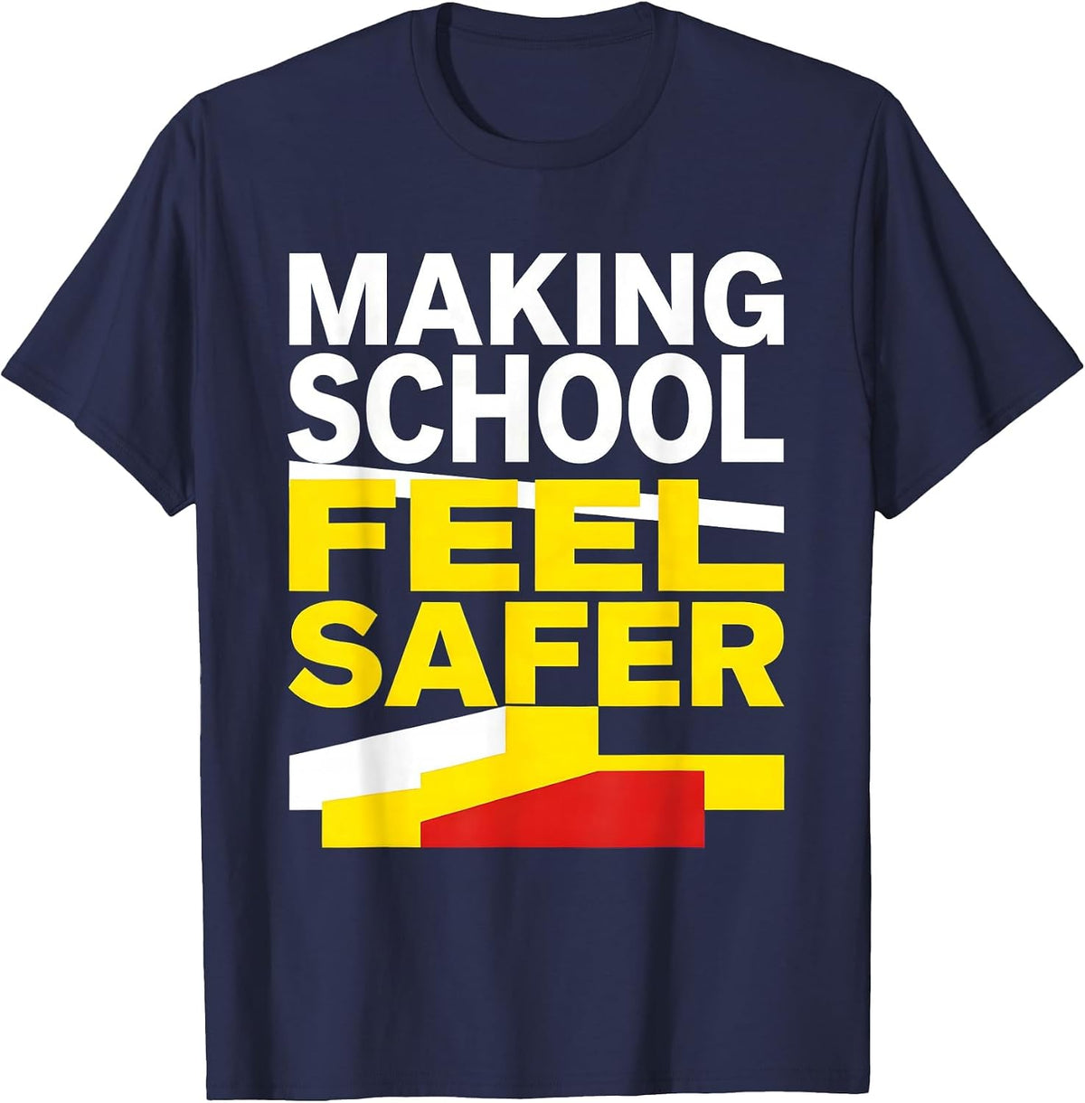 Making School Feel Safer School Counselor Design T-Shirt - Navy Blue