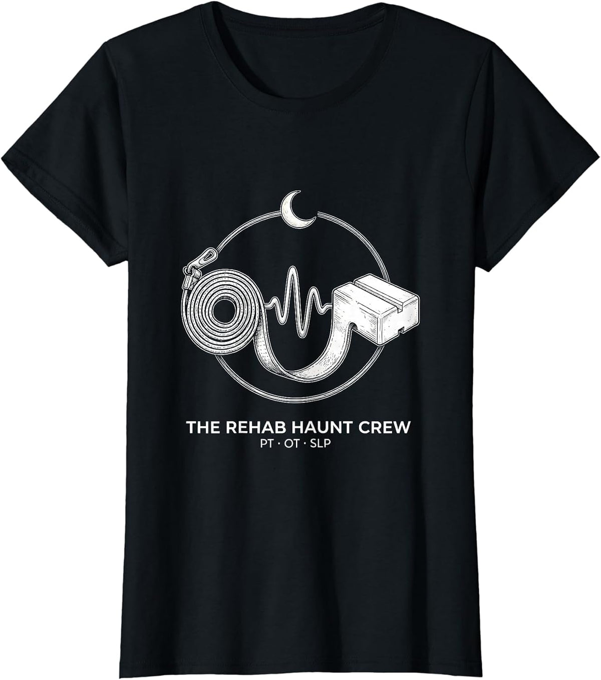 The Rehab Haunt Crew PT OT SLP Funny Physical Therapy T-Shirt - Black