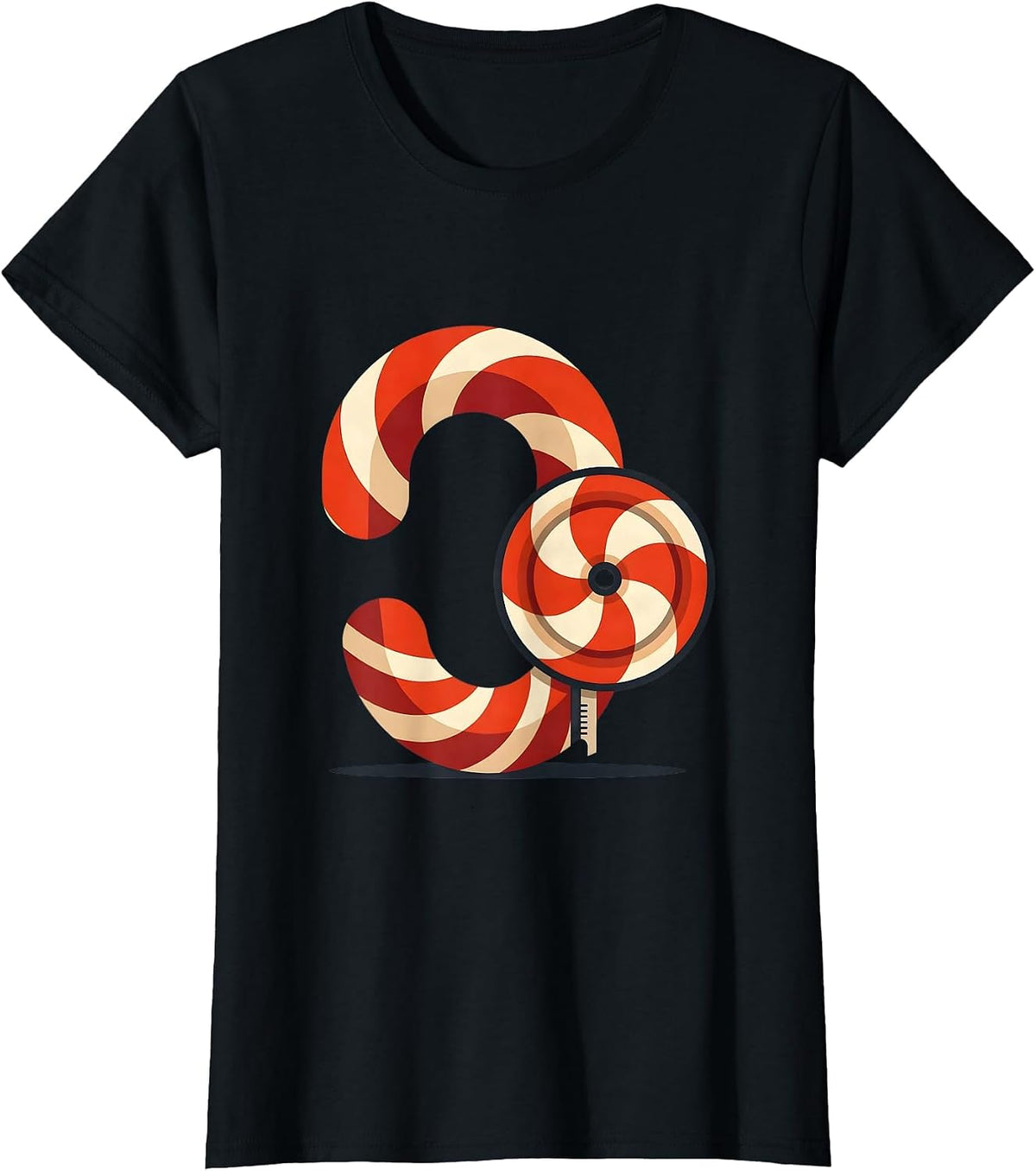 Curl Bar Candy Cane Christmas Gym Humor Fitness T-Shirt - Black