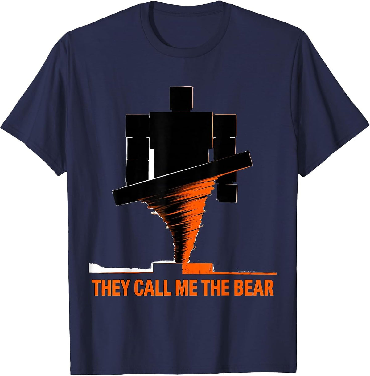 They Call Me The Bear Brutalist Graphic Storm Chaser T-Shirt - Navy Blue