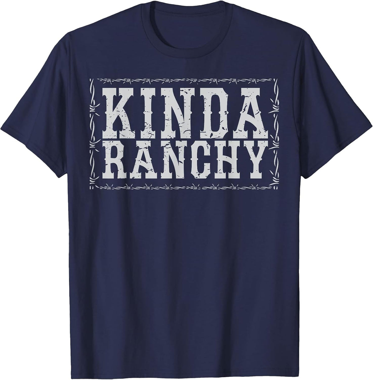 Kinda Ranchy Boho Cowgirl Western Howdy T-Shirt - Navy Blue
