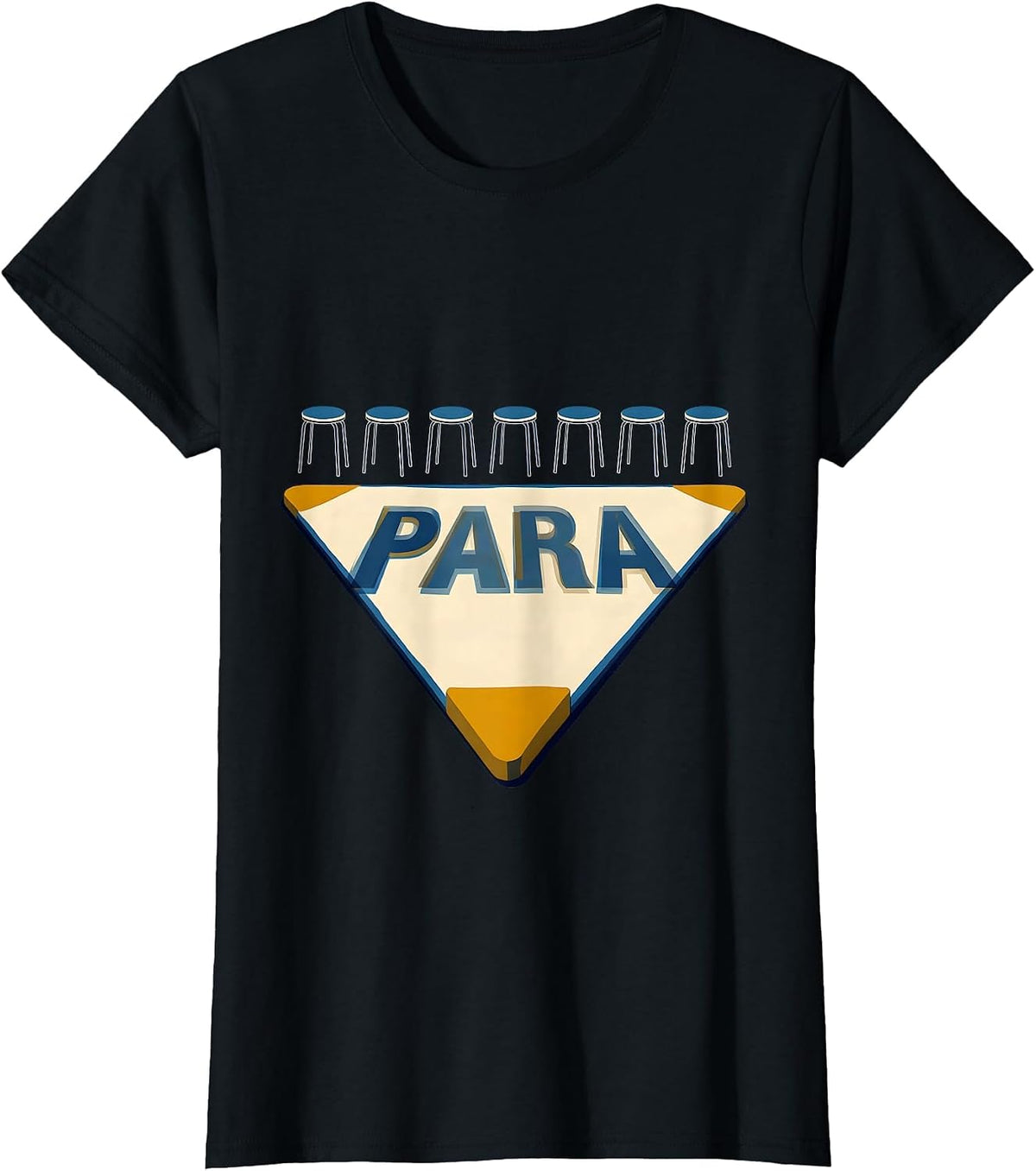 Women's Para Vintage Screenprint Classroom Paraeducator Appreciation T-Shirt - Black