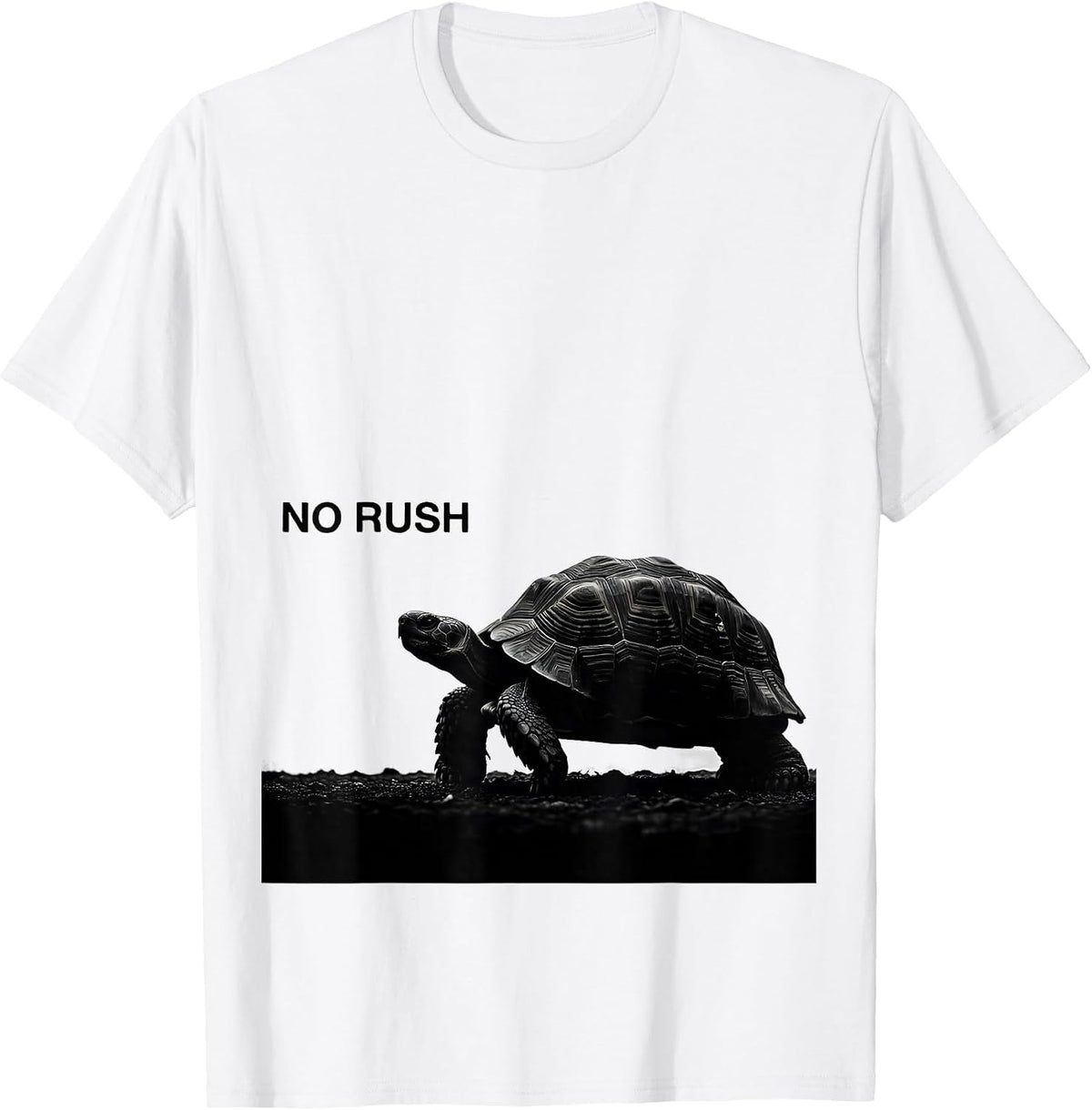 Men's No Rush Funny Tortoise Lover Pet Owner Gift T-Shirt - White