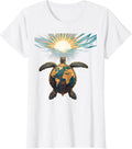 Women's Sea Turtle Swimming Toward Sunlit Ocean Surface T-Shirt - White