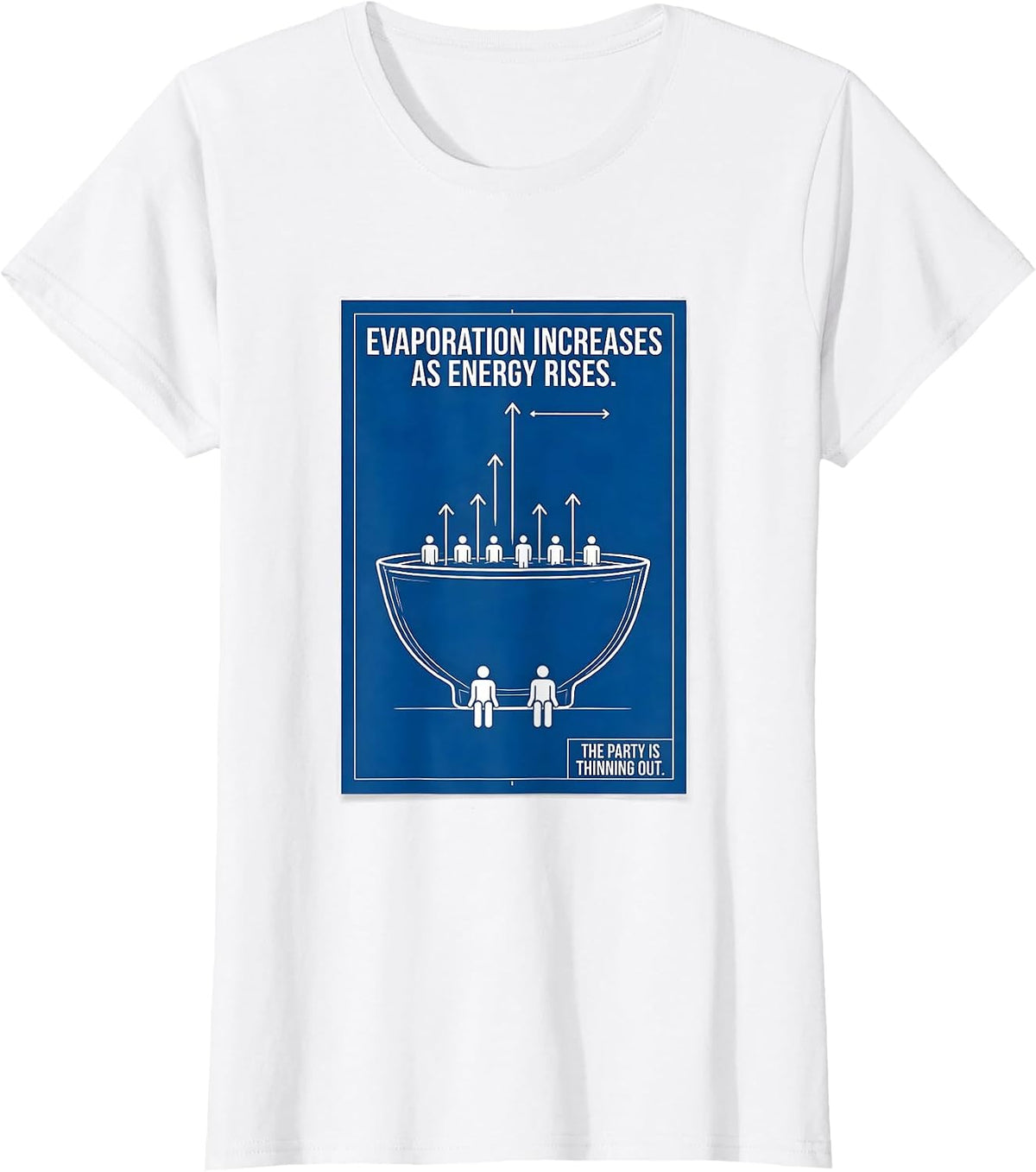 Women's Evaporation Increases As Energy Rises Science Pun Humor T-Shirt - White