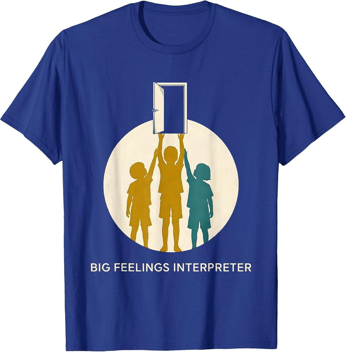 Big Feelings Interpreter Midcentury Modern School Counselor T-Shirt - Royal Blue