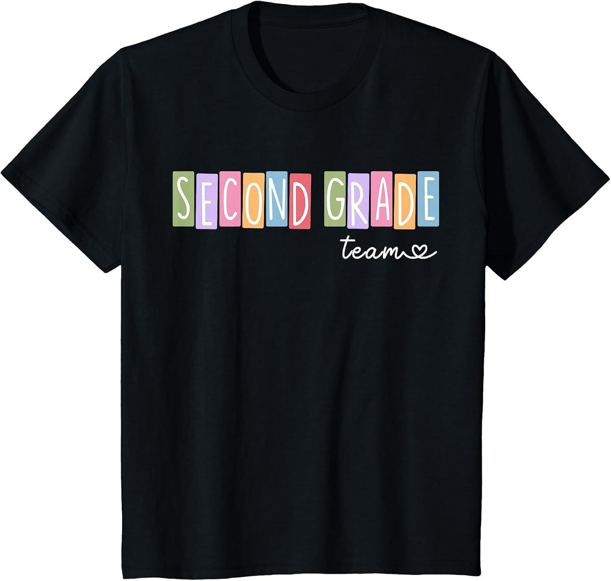Second Grade Team 2nd Grade Teacher Girls Boys T-Shirt - Black
