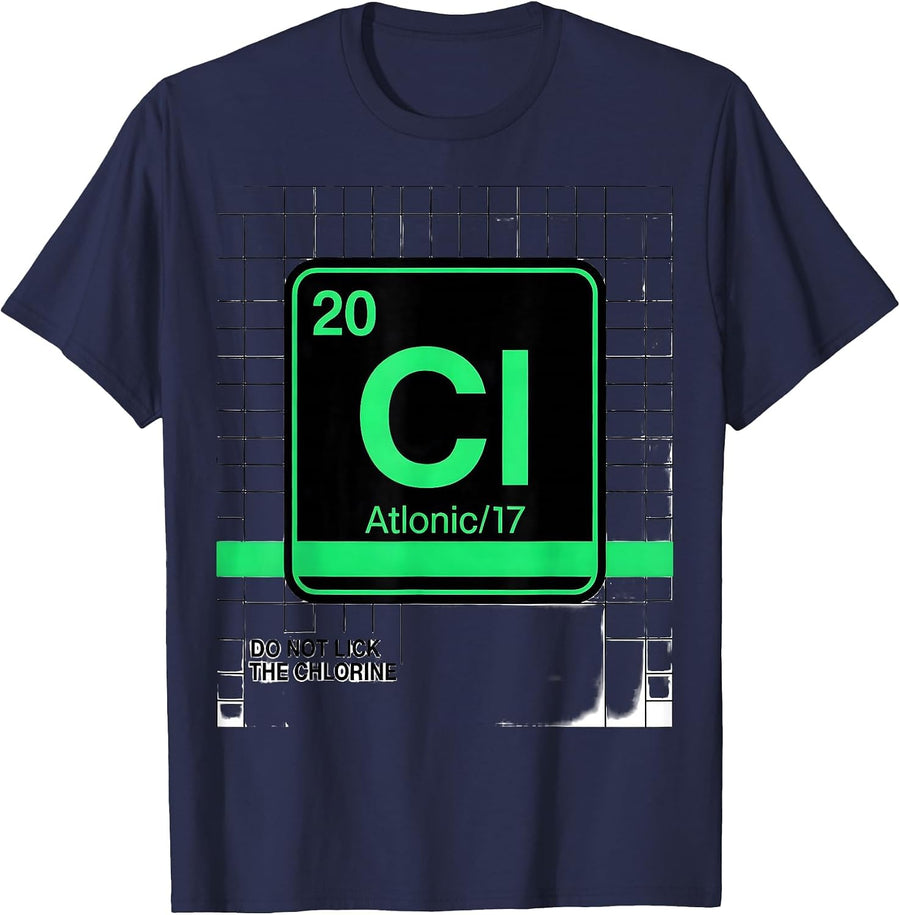 Do Not Lick The Chlorine Funny Science Teacher Periodic T-Shirt - Navy Blue