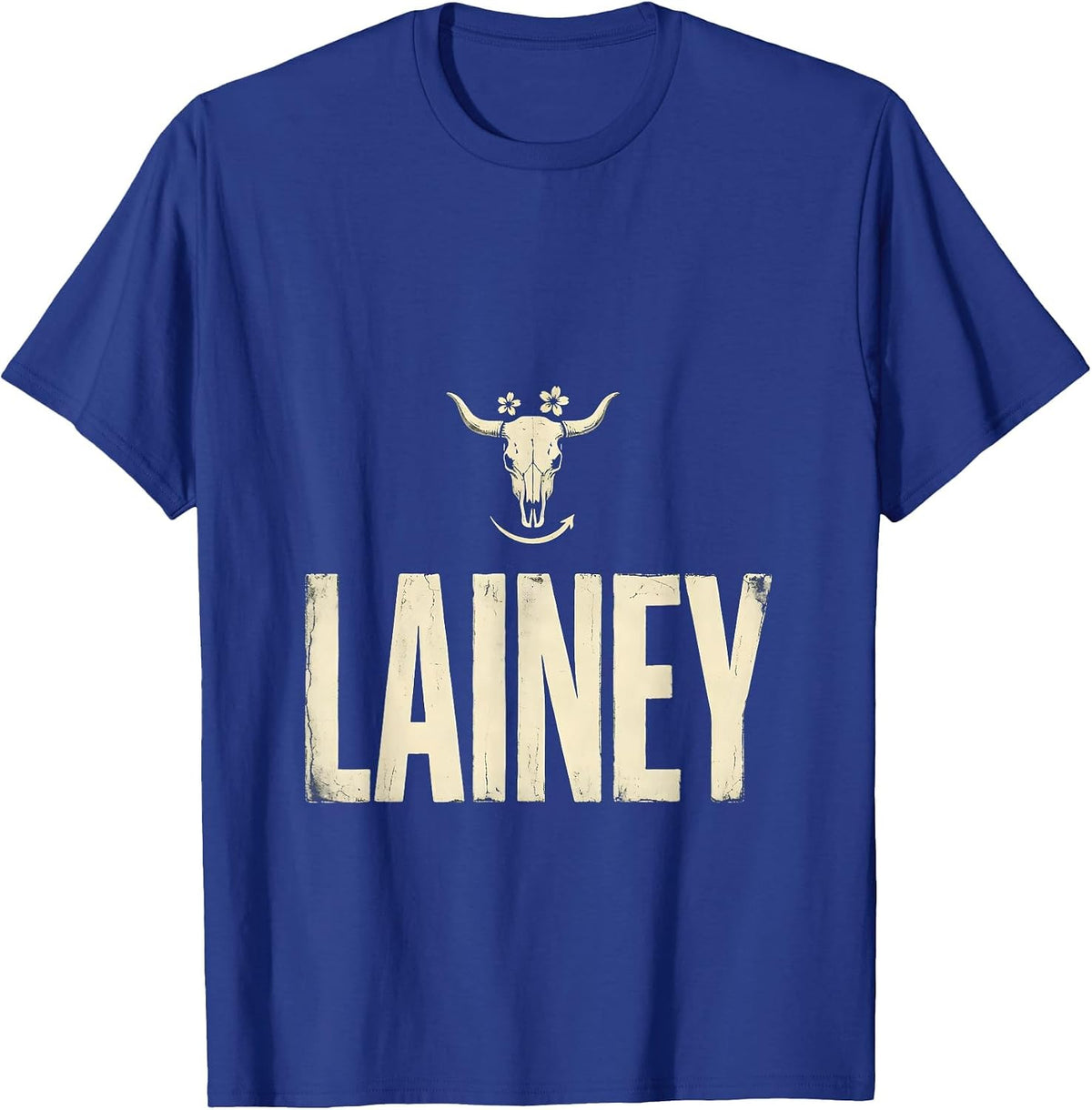 Lainey Boho Western Cowgirl Name Gift for Girls T-Shirt - Royal Blue