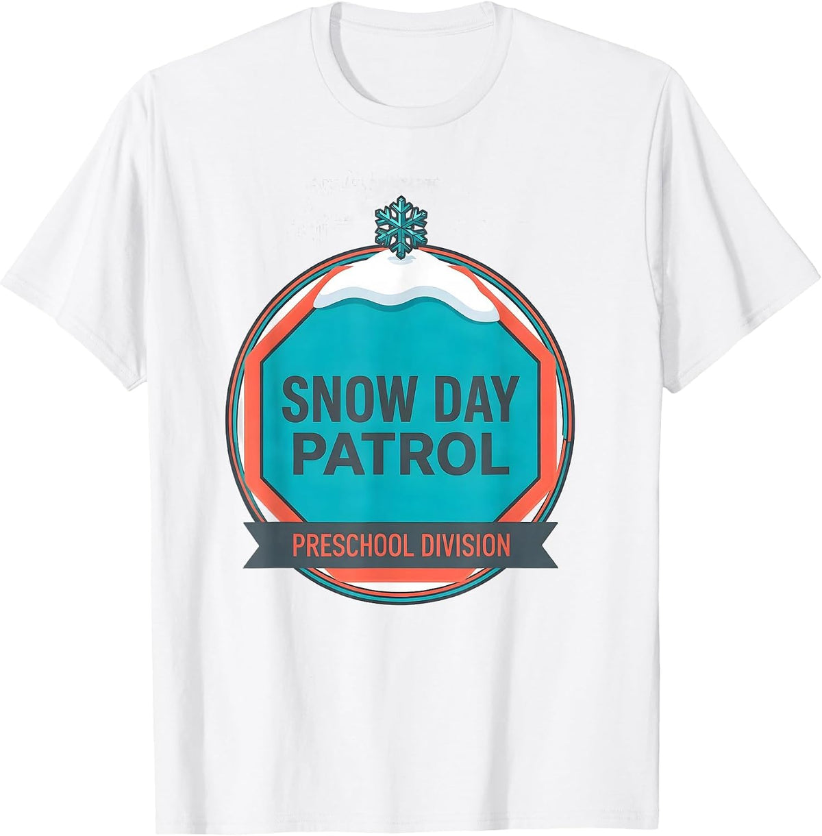 Men's Snow Day Patrol Preschool Division Funny Teacher Christmas T-Shirt - White