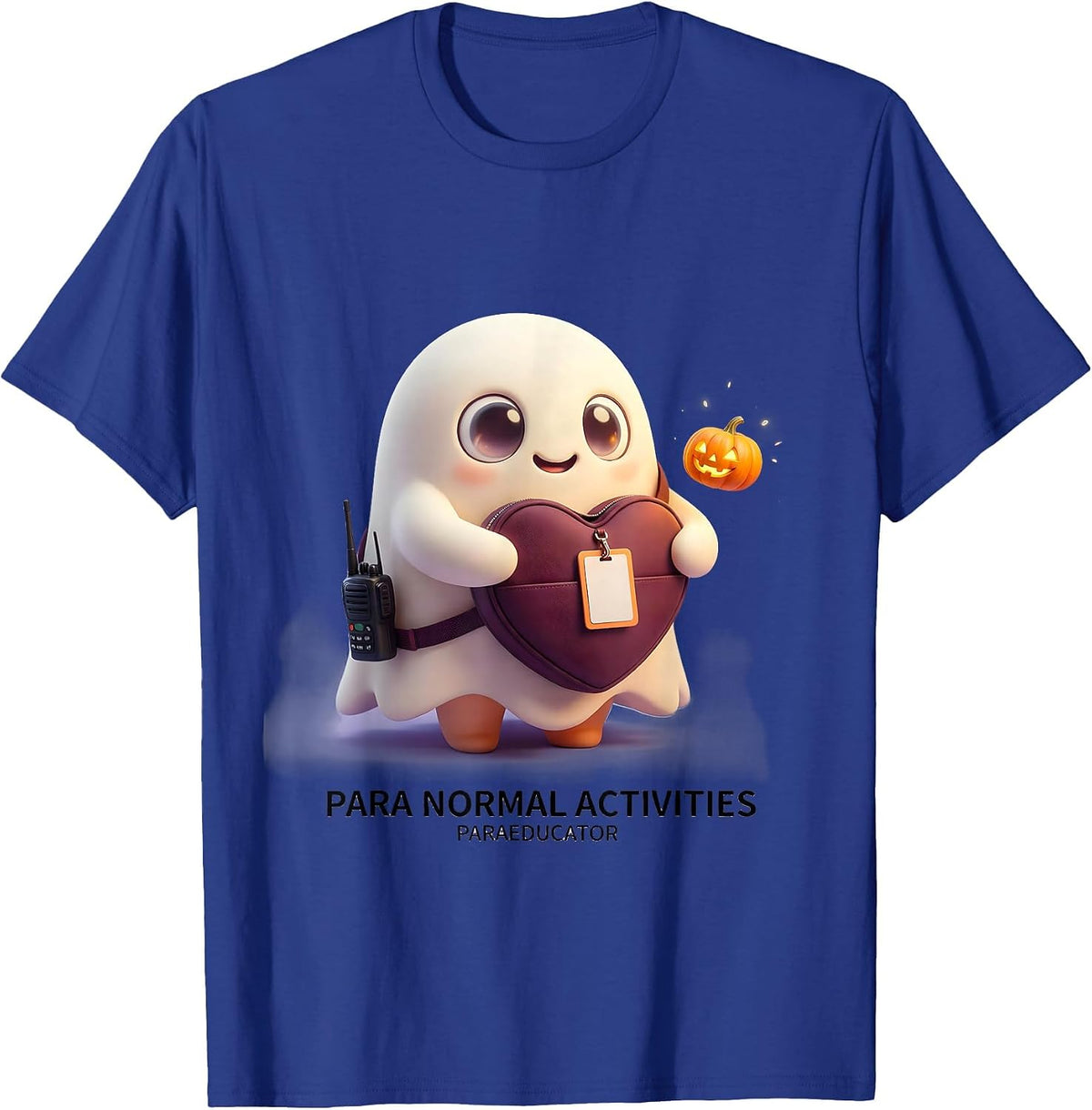 Men's Para Normal Activities Paraeducator Cute Ghost Halloween T-Shirt - Royal Blue