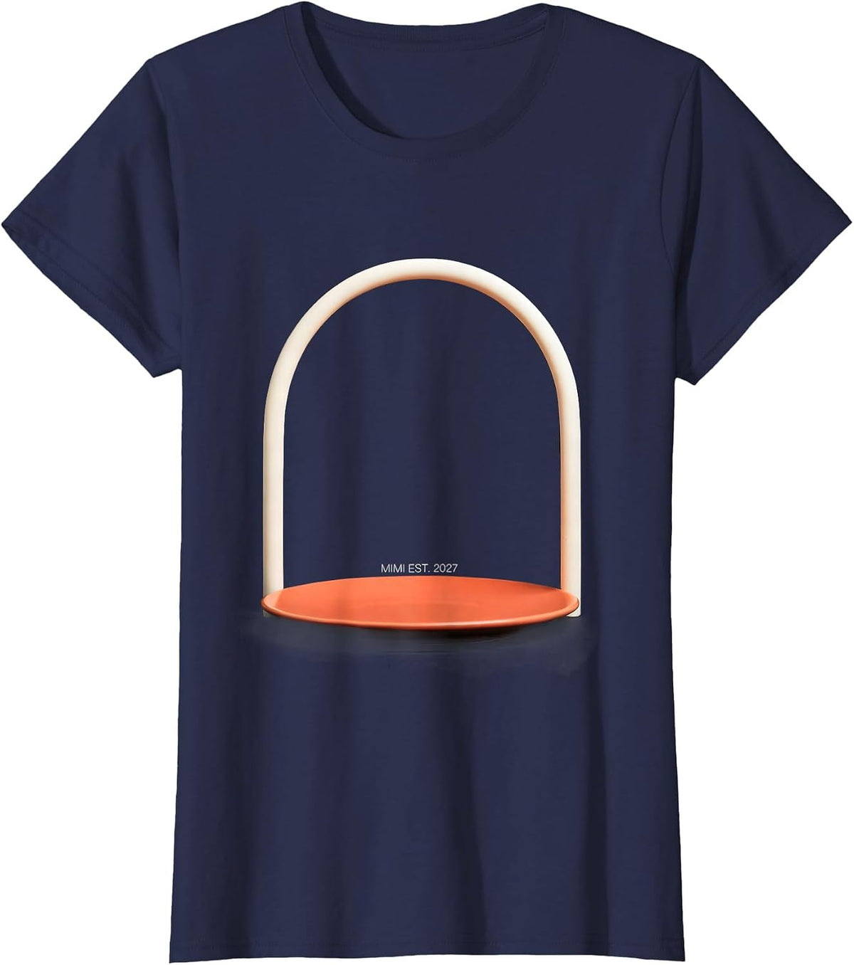 Women's Mimi Est. 2027 New Grandma Pregnancy Announcement Countdown T-Shirt - Navy Blue