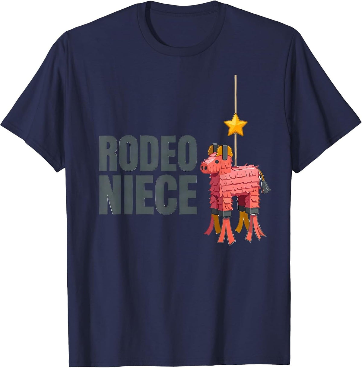 Rodeo Niece Pink Boots Coquette CowGirl Birthday Party T-Shirt - Navy Blue