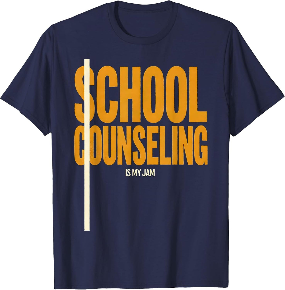 School Counseling Is My Jam Groovy Retro School Counselor T-Shirt - Navy Blue