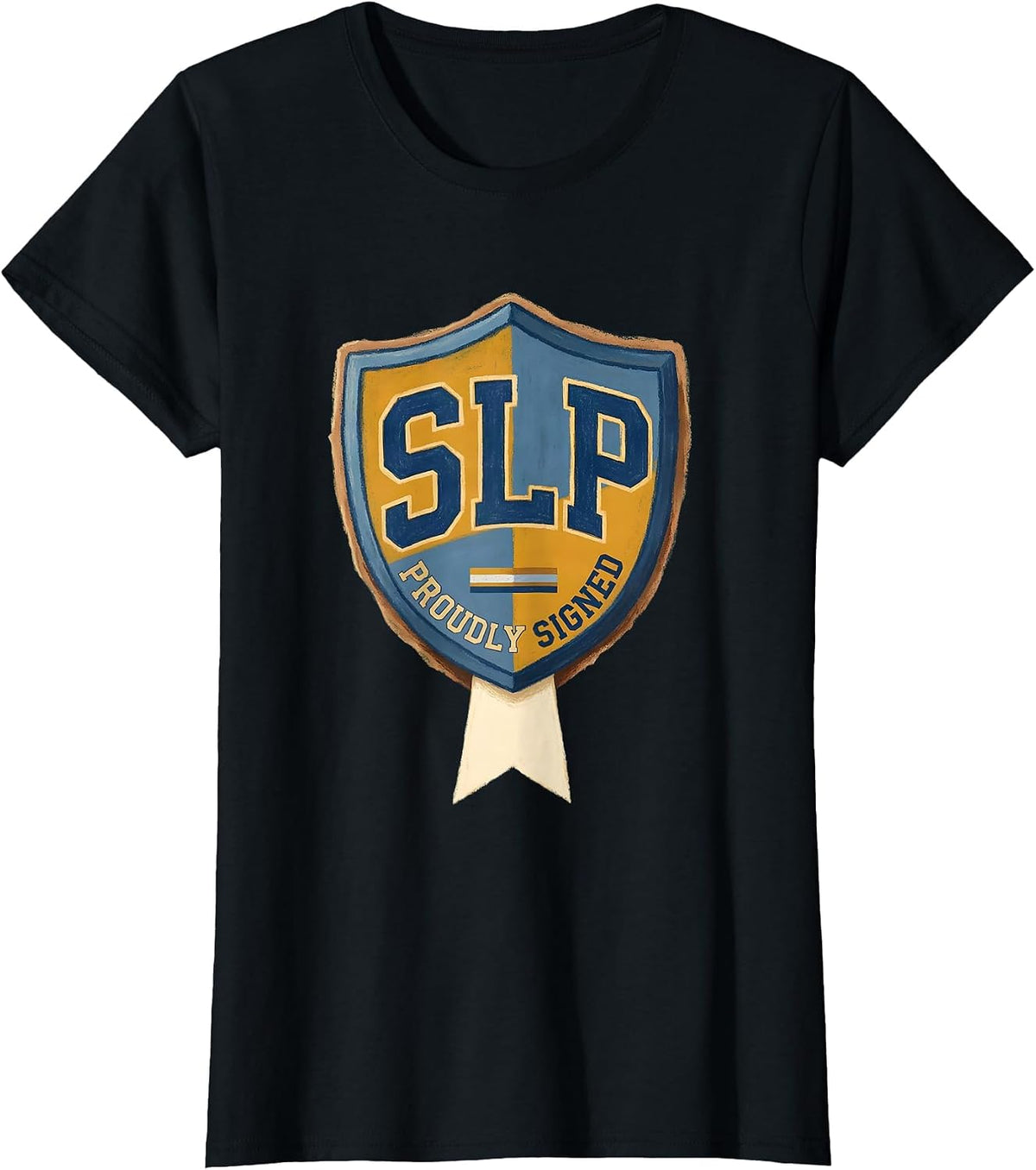 SLP Proudly Signed Storybook Speech Language Pathologist T-Shirt - Black
