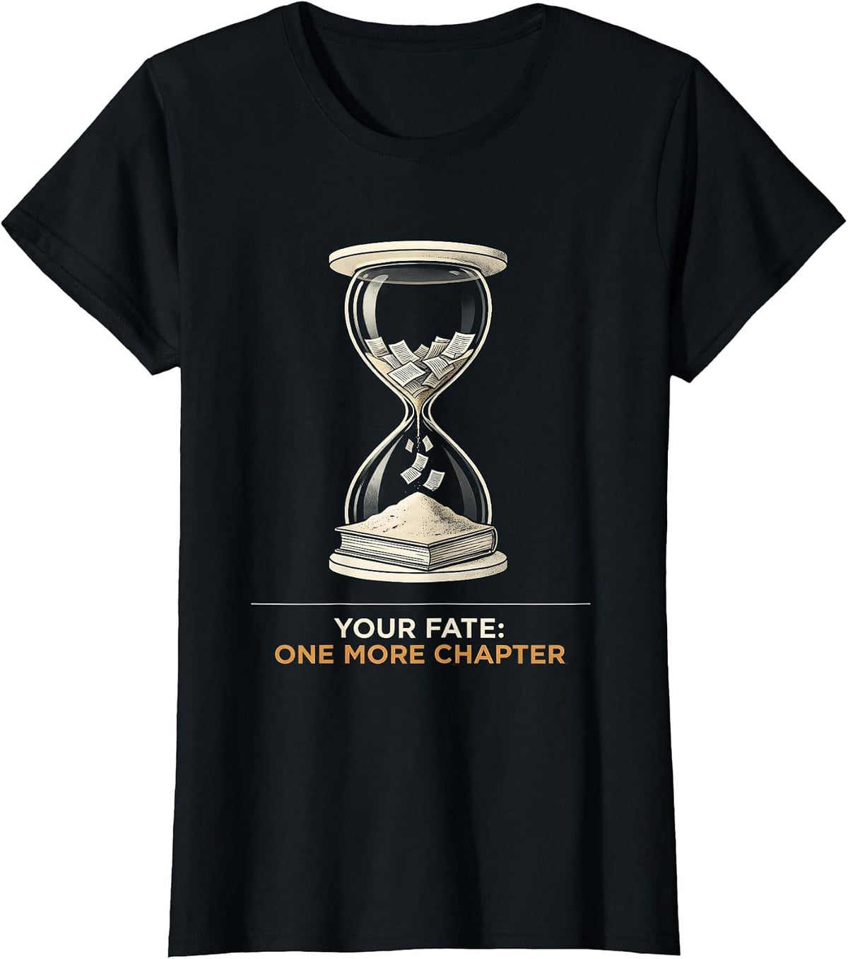 Your Fate: One More Chapter Editorial Conceptual Bookworm T-Shirt - Black