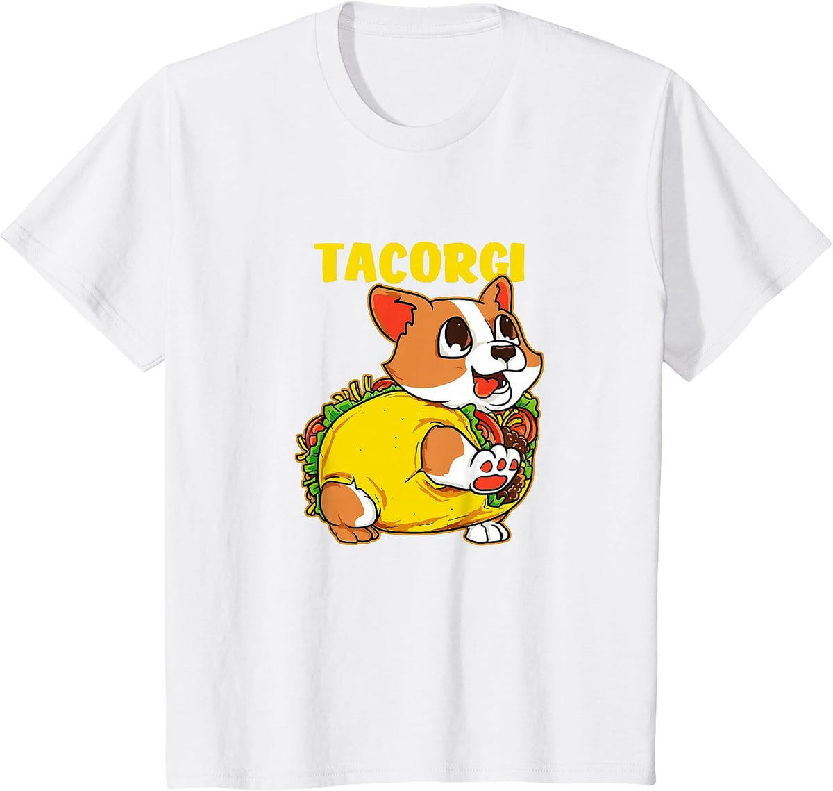 Corgi Dog and Taco Tacorgi Funny Corgi Puppy T-Shirt - White