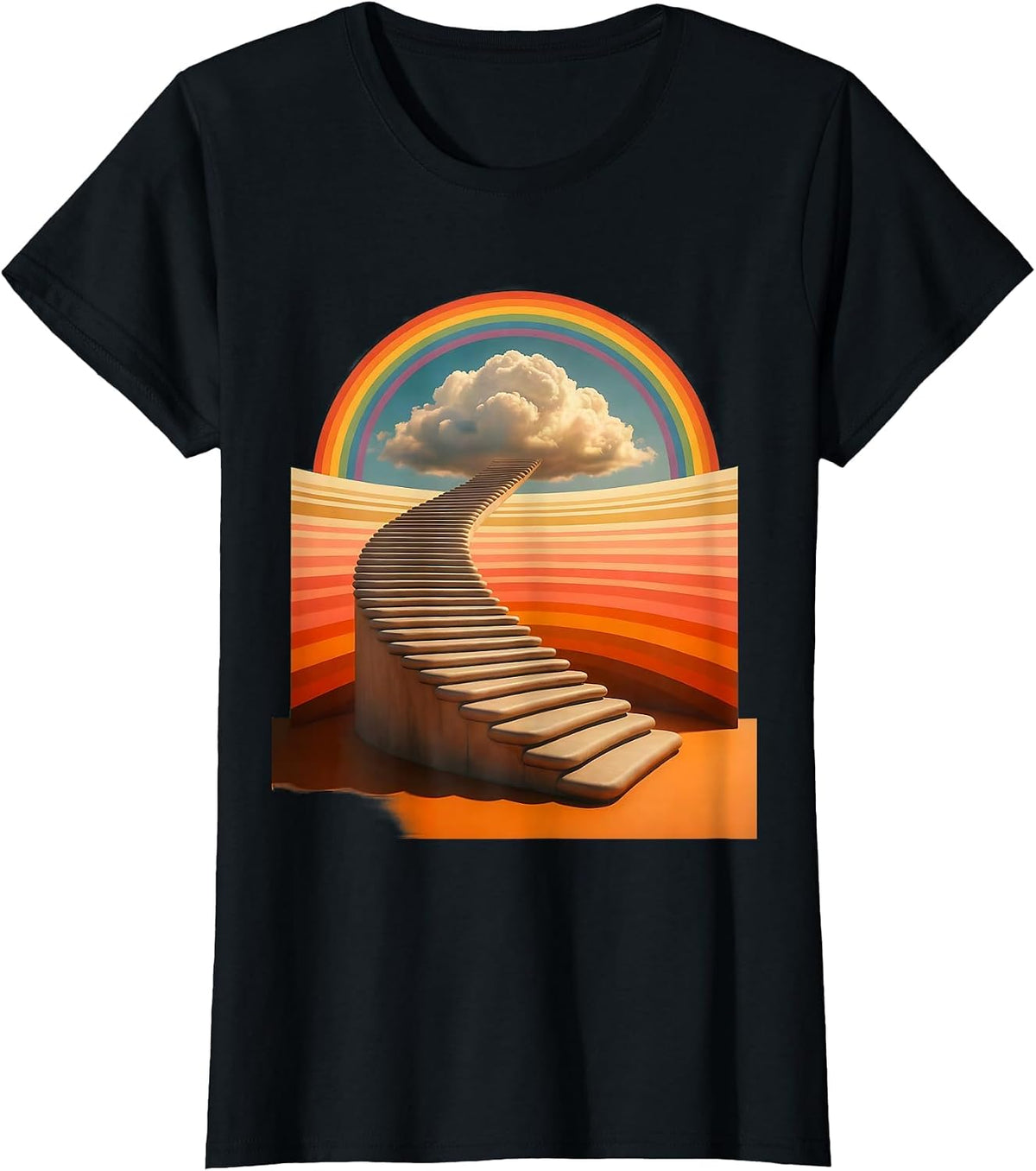 School Counselor Staircase to the Sky Design T-Shirt - Black