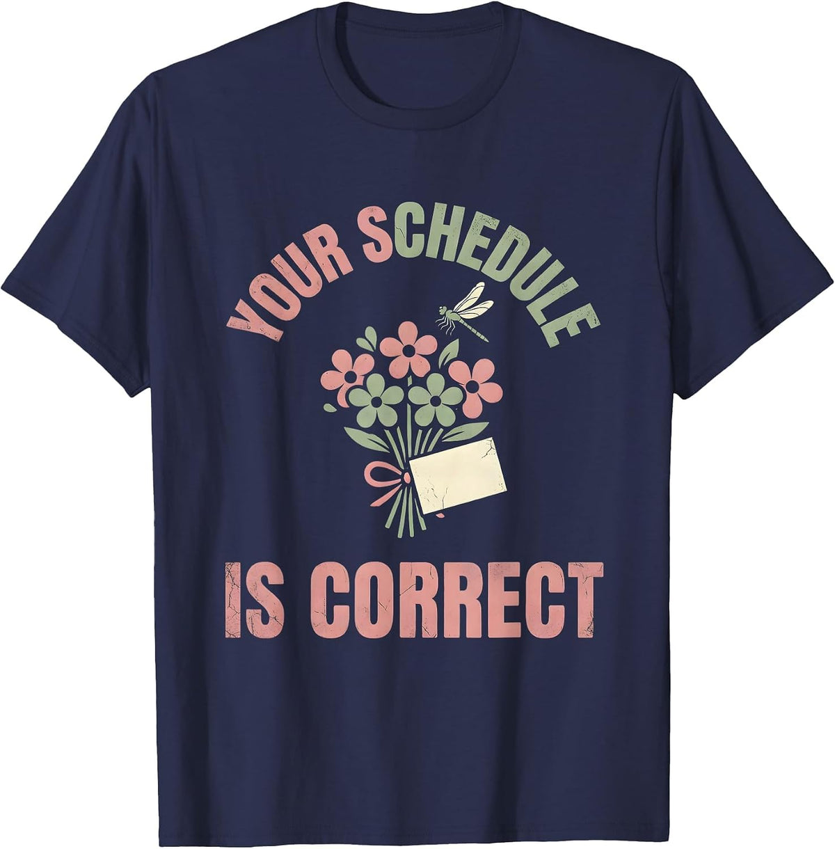 Men's Your Schedule Is Correct Floral Boho School Counselor T-Shirt - Navy Blue