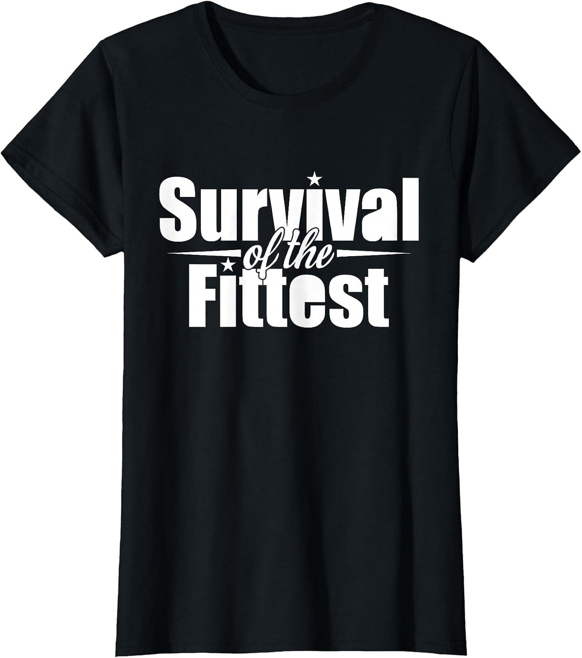 C596 Survival of THE Fittest T-Shirt Workout Gym MMA Fitness T-Shirt - Black