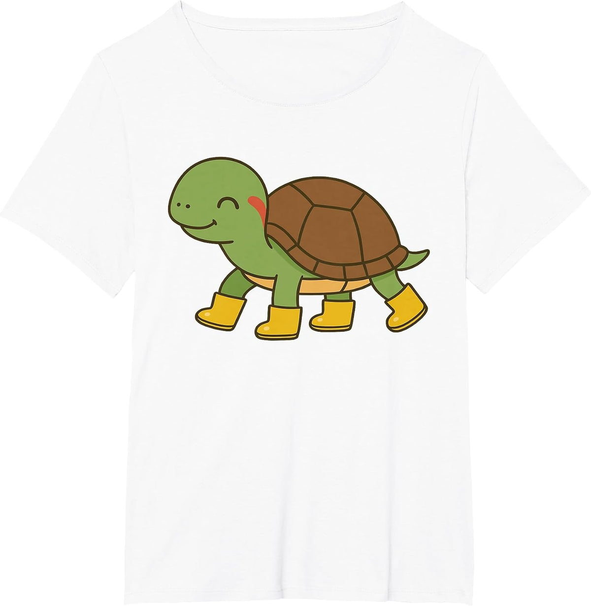 Cute Red Eared Slider Turtle in Rain Boots T-Shirt - White