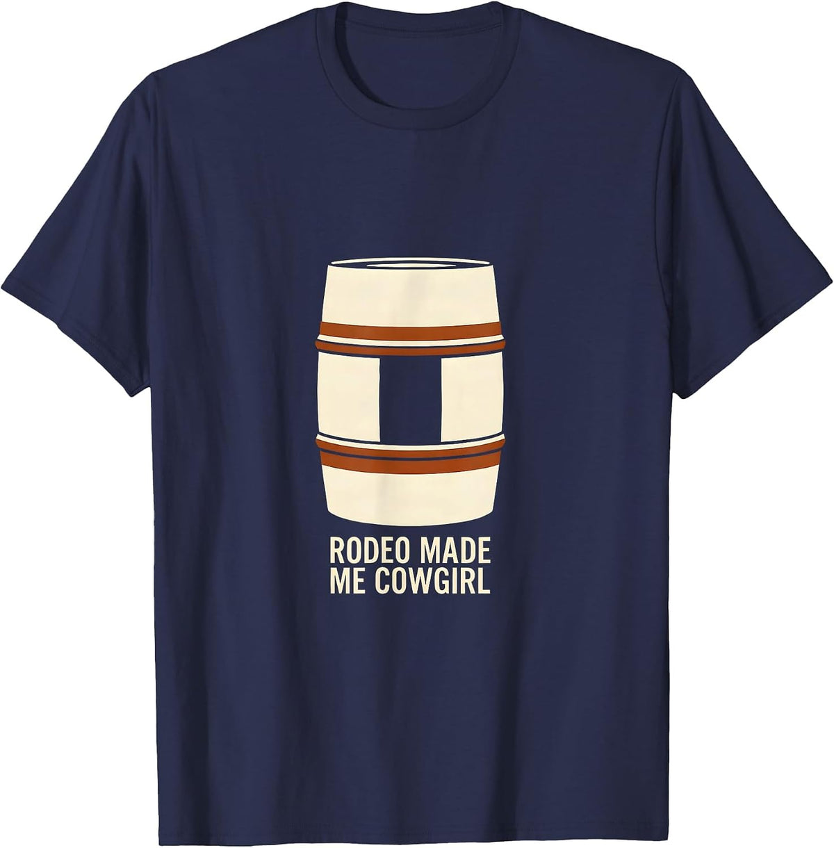Men's Rodeo Made Me Cowgirl Vintage Western Cowgirl Humor T-Shirt - Navy Blue