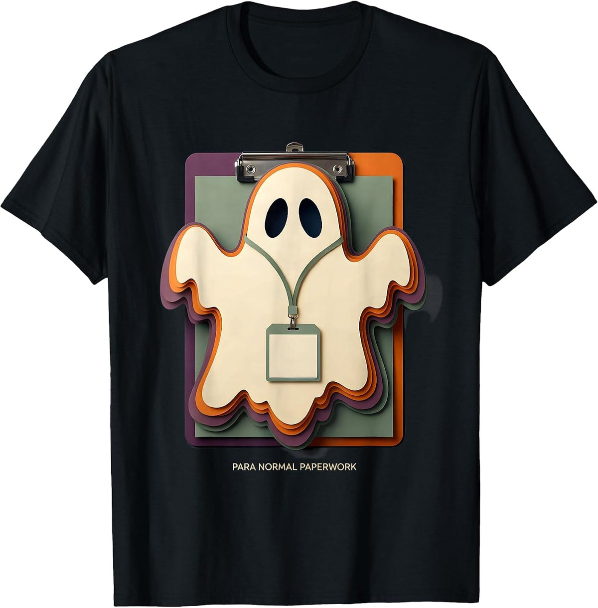 Men's Para Normal Paperwork Funny Paraeducator Halloween Ghost T-Shirt - Black