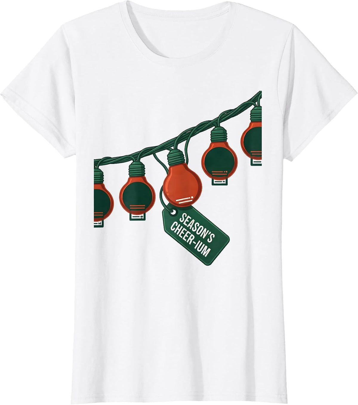 Women's Season's Cheer-ium Funny Chemistry Periodic Table Pun T-Shirt - White