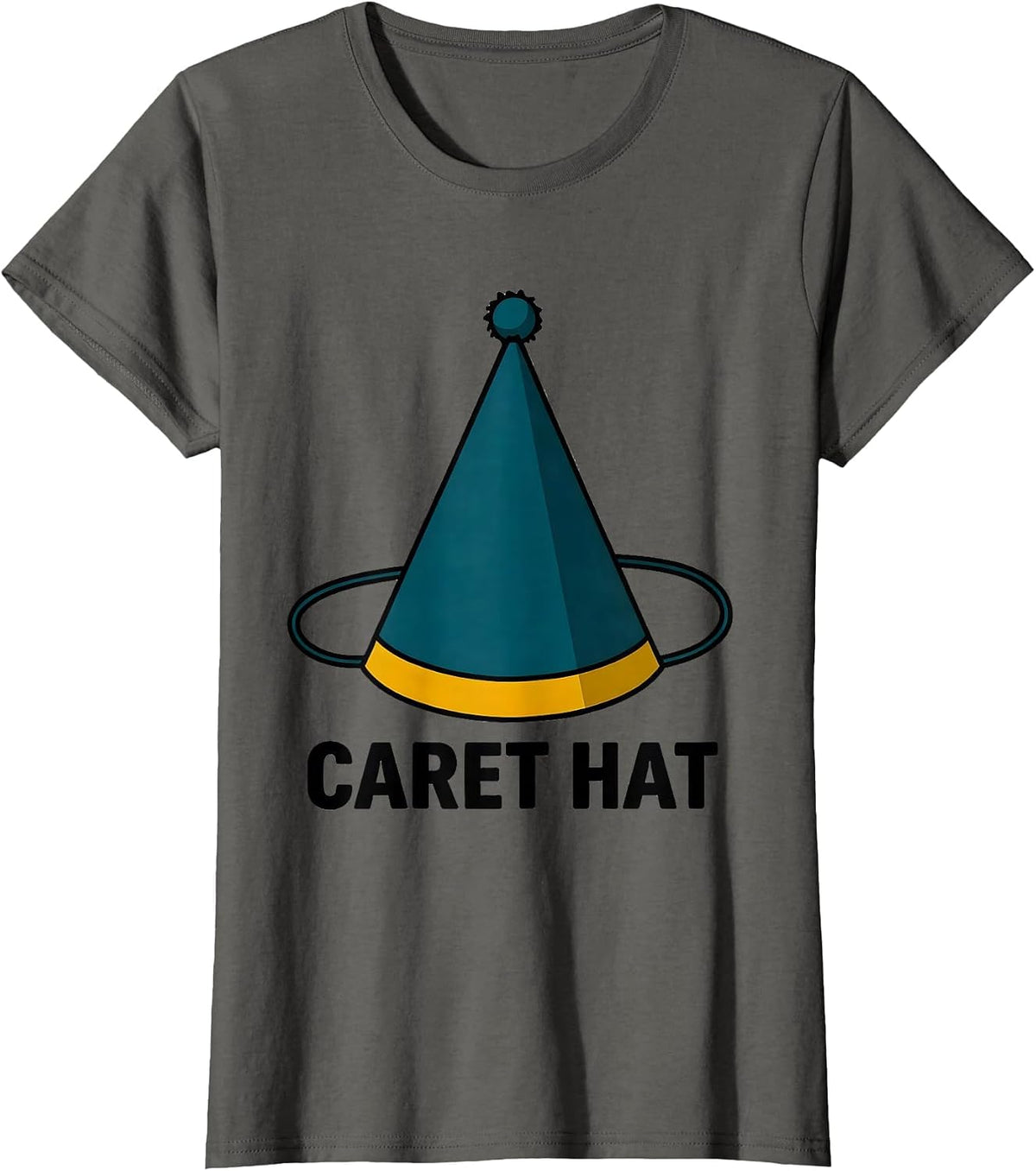 Women's Caret Hat Funny Grammar Teacher Punctuation Pun T-Shirt - Asphalt Grey