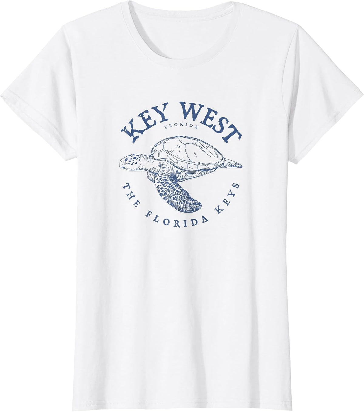 Key West Turtle Florida Keys Scuba Fishing Diving Tee T-Shirt - White