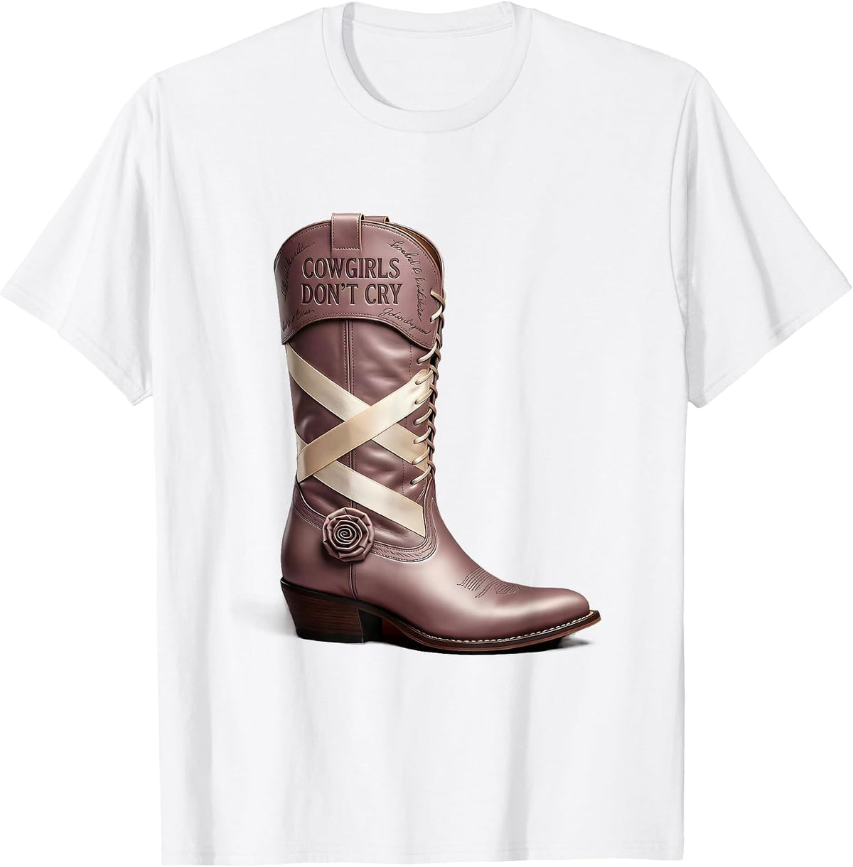 Men's Cowgirls Don't Cry Western Rodeo Design T-Shirt - White