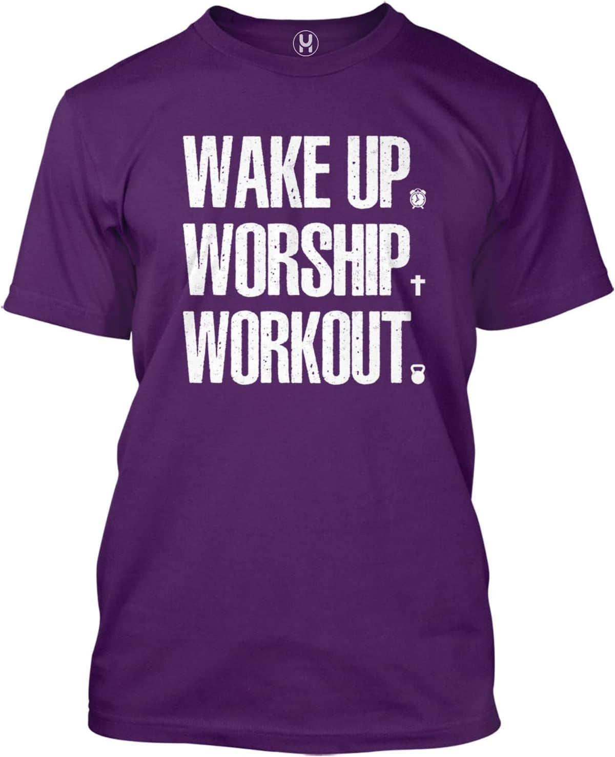 Haase Unlimited Wake Up. Worship. Workout. - Gym Routine Men's T-Shirt - Purple