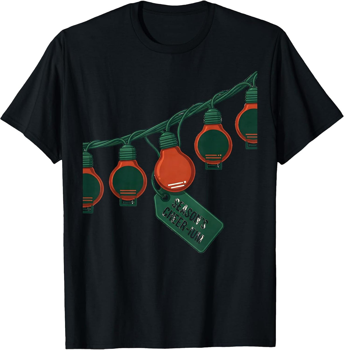 Men's Season's Cheer-ium Funny Chemistry Periodic Table Pun T-Shirt - Black